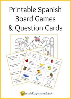 printable spanish board games and question cards