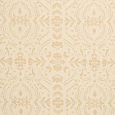 a beige and white wallpaper with an ornate design on it's surface,