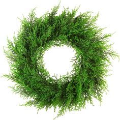 a green wreath on a white background