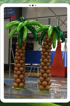 two tall palm trees made out of chocolate