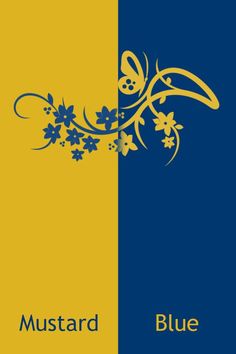 the blue and yellow color scheme for mustardard