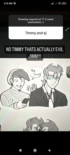 an image of two people talking to each other on a cell phone with the caption'jimmy and el '