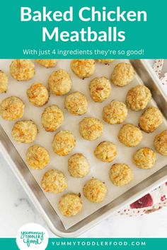 baked chicken meatballs with just 4 ingredients they're so good