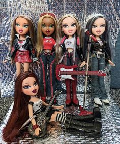 the dolls are all dressed up and ready to be rockin'n rollin