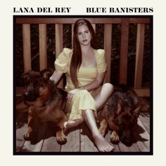 lana del rey's blue banisters album cover with three dogs on the deck