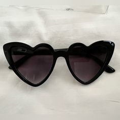 Mango Heart Sunglasses, Never Worn , Excellent Condition Heart-shaped Sunglasses For Summer, Trendy Black Heart-shaped Sunglasses, Trendy Heart-shaped Sunglasses With Heart Print, Heart-shaped Tinted Glass Sunglasses, Trendy Multicolor Heart-shaped Sunglasses, Heart Sunglasses, Colored Sunglasses, Sunglasses Accessories, Mango