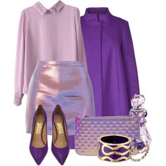 Lilac Boots Outfit, Purple Chic Outfit, Purple And Silver Outfit, Purple Outfits For Women, Luxury Classic Purple Bags, Luxury Designer Purple Bag, Purple Runway Outfits, Just Purple, Purple Outfit Ideas