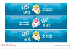 two baby shark banners with the words baby shark on them