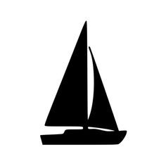 a black and white silhouette of a sailboat