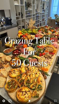 a long table filled with lots of food