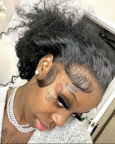 Top Ponytail Hairstyles, Top Ponytail, Face Tats, Girl Face Tattoo, Lash Extensions Styles, Black Girls With Tattoos, Hair Ponytail Styles, Holiday Hairstyles, Hair Growth Tips