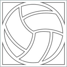 a volleyball ball that is in the middle of a square frame with lines on it