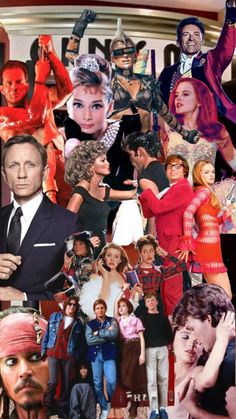 the collage shows many different people in costumes