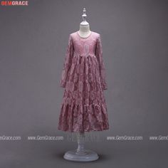 Burgundy Lace Long Sleeve Flower Girl Dress For Winter Weddings Long Sleeve Lace Princess Dress For Dress-up, Long Sleeve Lace Princess Dress, Princess Lace Dress With Long Sleeves, Fitted Lace Princess Dress With Long Sleeves, Fitted Long Sleeve Lace Princess Dress, Long Sleeve Flower Girl Dress, Prom Dress Short Lace, View Flower, Dress For Winter