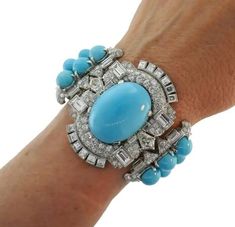 Art Deco Jewellery, Late Art, Persian Turquoise, Jewellery Indian, Art Deco Bracelet, Modern Bracelets, Jazz Age, Women Bracelet, Bridal Jewellery Indian