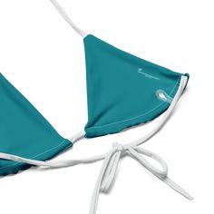 Stay comfortable and beach ready all summer in this FYC String Bikini set. It’s made from soft recycled polyesterwith double-layering and UPF 50+. Style the straps how you like, and get ready to swim! 🏊‍♀️ 🌟 Features: Soft and stretchy material with UPF 50+ protection. Available in sizes up to 4XL. Bikini top comes with removable padding for comfort. Multiple ways to tie and style the bikini set. 🌊 Disclaimer: To make your All-Over Print Recycled String Bikini last longer, thoroughly rinse it Adjustable Summer Swimwear With Uv Protection, Adjustable Nylon Swimwear For Sunbathing, Uv Protection Triangle Top Swimwear For Sunbathing, Adjustable Nylon Swimwear For Poolside, Triangle Top Swimwear With Upf 50+ For Beach Season, Adjustable Uv Protection Summer Swimwear, Adjustable Seamless Swimwear For Beach Season, Blue Surfing Swimwear With Adjustable Straps, Blue Swimwear With Adjustable Straps For Surfing