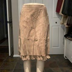 Nwt Condition Size 10p Skirt. 24” Length, 14” Waist. Clasp With Zipper On Back. Fitted Brown Skirt For Spring, Brown Fitted Skirt For Spring, Fitted Brown Tiered Skirt, Fitted Brown Pencil Skirt For Summer, Fitted Brown Pencil Skirt For Spring, Brown Mini Pencil Skirt For Spring, Spring Brown Relaxed Pencil Skirt, Midi Leather Skirt, Black Straight Skirt