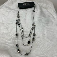 Made In Vietnam Measures 22 Inch With 2.5 Inch Extender Adjustable Beaded Layered Necklace For Party, Elegant Adjustable Beaded Layered Necklace, Tiered Necklace, Necklace Beaded, Womens Jewelry Necklace, Vietnam, Silver Tone, Beaded Necklace, Jewelry Necklaces