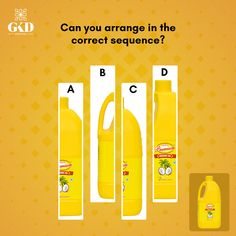 an advertisement with three different types of oranges and one has the words, can you arrange in the correct sequence?