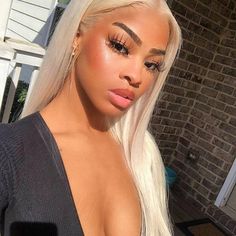 Blonde #613 Straight Human Hair Lace Front Wigs#vshowhair #straighthair #bobwigs #wigs #makeup #fashion #eyelashes #blackwomen #blackgirlmagic #naturalhair #humanhair #fulllacewig #beautyblackwomen #blondehair #613hair #goldencolorhair #straighthairwig #wigslay #wiginstall #colorfulwigs Blond Ombre, Human Hair Wigs Blonde, Real Hair Wigs, Frontal Hairstyles, Straight Lace Front Wigs, Brown Wig, Lace Hair, Front Lace Wigs Human Hair, Blonde Wig