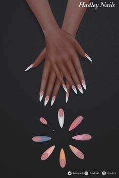 an image of hands with different colored nails