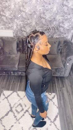 Large Knotless Braids With Heart Part, Large Knotless Braids Hairstyles With Heart, Large Knotless Box Braids With Heart, Jumbo Knotless Box Braids With Heart, Jumbo Knotless With Heart, Braid With Heart, Heart Hairstyles, Heart Braids