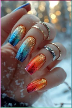 Sparkle and Shine: Glitter Nail Art Ideas Birthday Nail Designs, Birthday Nail, Finger Nails, Colorful Nail Designs, Trendy Nail Design, Foil Nails, Festive Look, Glitter Nail, Gel Nail Designs