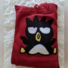 Just In From Japan. I Have A Ton Of New Sweaters. They Are Authentic Sanrio Licensed Items. This Listing Is For The Badz Maru Dark Red Sweater. I Do Also Have This Available In Grey. If You Would Like One, Please Let Me Know Prior To Purchasing So I Can Change The Listing. Size Is Japan Size Medium Or A Us Size Small Length: ~24.5" Armpit To Armpit: ~19" Sleeve: ~24" Please Note That Measurements Were Taken To The Best Of My Ability. They Should Be Used More As A Guideline. Price Is Firm For Ite Sanrio Badtz Maru, Badz Maru, Dark Red Sweater, Cold Sweatshirt, Hello Kitty Sweatshirt, Cats Art Drawing, Red Black Style, Badtz Maru, Red Fleece