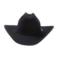 Style number: SFSHAS-754007. Black cowboy hat. 10X bebaver fur felt. Cattleman crown. Leather hatband. Sterling silver 3 piece buckle. Leather sweatband. Satin liner. 4 inch brim. 4 5/8 inch crown. Black Felt Hat, Black Cowboy Hat, Boots Store, Black Cowboy, Black Felt, Rubber Boots, Boot Accessories, Felt Hat, Hat Band