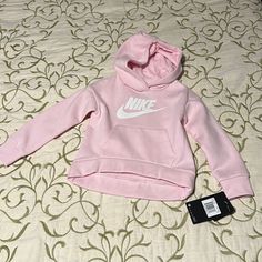 Nwt Nike Sweat Shirt Hoodie For Toddler Girl 3t. Material Feels Like Fleece Inside. Very Warm. Nike Long Sleeve Hooded Jacket For Spring, Nike Cotton Hooded Outerwear, Nike Spring Hoodie, Nike Spring Hoodie Outerwear, Nike Pink Hoodie With Drawstring Hood, Cute Pink Long Sleeve Hooded Jacket, Nike Top With Adjustable Hood For Fall, Nike Tops With Adjustable Hood For Fall, Nike Hoodie For Spring