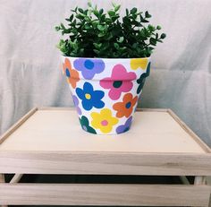 a potted plant sitting on top of a wooden table