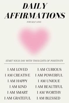 the daily affirmations for self love