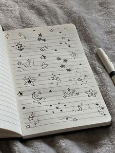 star doodles Bulletin Journal Ideas, Bullet Journal Diy, Easy Doodle Art, Bullet Journal Design Ideas, Diary Ideas, Easy Doodles Drawings, Bullet Journal Lettering Ideas, Cute Doodles Drawings