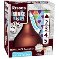 a game set with dices and numbers on the front, including a brown vase