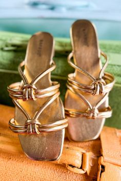 Gold Double Knotted Slide Sandals, shoes, sandals, elevated sandals, must have sandals, shop style your senses by mallory fitzsimmons Trendy Slides, Gold Slides, Athleisure Tops, Maxi Dress Sale, Athleisure Outfits, Knee Dress, Solid Dress, Handbags On Sale, Slide Sandals