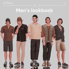 Sims 4 Outfit Ideas No Cc Male, Sims 4 Look Book Cc, Sims Outfits, Sims 4 Couple Poses, Sims 4 Cas Mods, Sims Clothes