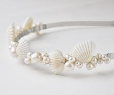 Shell Tiara, Beach Summer Wedding, Seashell Headband, Sea Queen, Seashell Jewelry, Alice Band, White Sea, Mermaid Princess