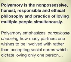 the words polyamory are written in black and white