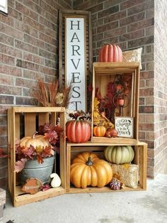 Decoration Vitrine, Fall Decor Inspiration, Fall Thanksgiving Decor, Fall Deco, Autumn Decorating, Porch Christmas, Fall Front Porch