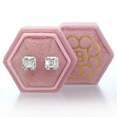 Enjoy a nice large look with this pair of asscher cut diamond stud earrings. The two lab grown diamonds total 10.14 ct (5.11 ct & 5.03 ct) and are IGI certified at F in color and VS1 in clarity. Colorless and very clean! The diamonds are set in 14k white gold settings. These asscher diamond studs will sparkle for a lifetime! Asscher Diamond, Asscher Cut Diamond, Asscher Cut, Diamond Stud Earrings, Diamond Stud, Diamond Earrings Studs, Diamond Studs, Lab Grown, Lab Grown Diamonds