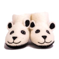 All the way from the North Pole, Dube the Polar Bear slippers are so cute and cuddly and are sure to turn the chilliest toes into the toastiest of toes, allowing for plenty of adventures in the daytime! Award winning Dube is beautifully handcrafted using traditional wet felting methods, shaping the wool by hand using lots of warm water, soap with soap and lots of love. The slippers feature cross-stitched soft suede anti-slip soles with the delicate features carefully hand-sewn on, truly bringing Bear Felt, Bear Slippers, Handmade Elephant, Delicate Features, Cute And Cuddly, Felted Slippers, The North Pole, Wet Felting, North Pole