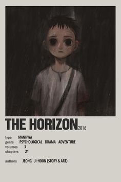 a poster for the horror film, the horizon with an image of a young boy