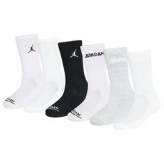 Let your girls join the comfort crew with the Jordan Crew Socks. High-performance driven, these socks keep your kids on their feet through the day comfortably. Complete cushioning ensures that your girls’ feet stay supported through long hours of balling or chilling. Breathable and light, the Jordan Crew Socks keeps your kids stepping lightly towards all their goals. Jordan Crew Socks features: Knit fabric provides soft and stretchy comfort. Mesh top panel offers ventilation. Ribbed cuffs bring Jordan Socks, Christmas Gift List, School Accessories, Cute Nikes, Long Hours, Girls Socks, Grade School, Dream Shoes, Crew Socks