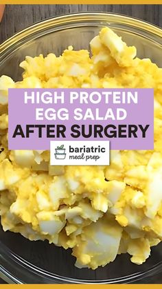 high protein egg salad after surgery with text overlay