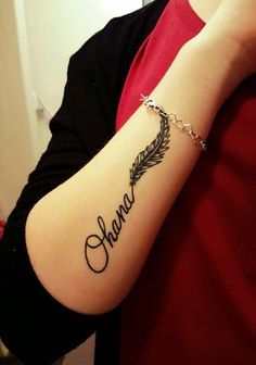 a woman's arm with the word chance written in cursive writing on it