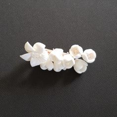 Pretty Barrette in White Flowers Clips for Brides, Bridesmaids, Flower Girls Pretty Wedding Hair, Bridal Barrette, White Flower Hair Clip, Short Hair Bride, Bridal Hair Accessories Flower, Floral Comb, Lilac Roses, Bridal Hair Clip, Bridal Hair Flowers