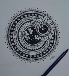 mandala art with floral patterns Watercolor Mandala, Doodle Quotes, Simple Mandala, Mandala Art Lesson, Tattoo Style Drawings