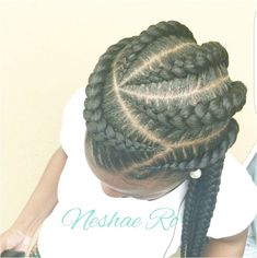 Cornrows More #BraidsForMediumLengthHair Like what you see? click on the link to find out more. French Braids On Natural Hair, 5 Braids Cornrows, Corn Rolls Braids Hairstyles, Corn Rolls Braids, Fun And Easy Hairstyles, Hairstyles For Children, 5 Braids, Braids On Natural Hair, Growing Out Fringe