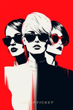 three women with sunglasses on their faces