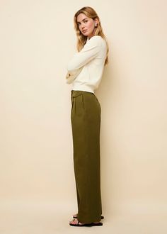 The Tori Pant, cut from premium washed Italian cotton twill, features a high waisted, wide leg fit. Designed with pleating in the front, and a button tab closure. Pair with the Celeste Top. One Piece Top, Knitwear Dress, Solid & Striped, A Button, Top Sales, Matching Dresses, Sporty Style, Summer Sale, Cotton Twill